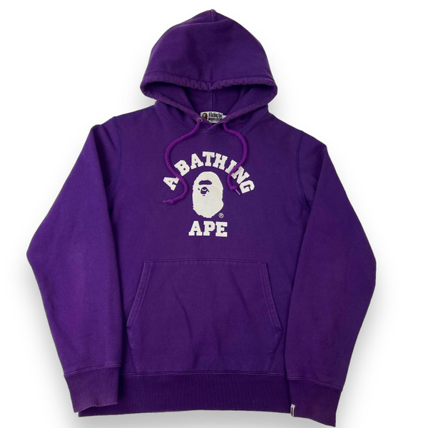 Bape Purple College Logo Hoodie