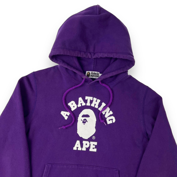 Bape Purple College Logo Hoodie