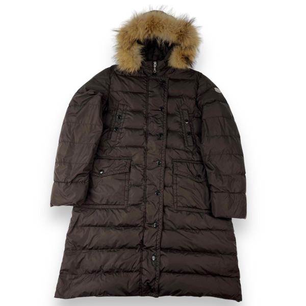 Moncler Merin Women's Brown Fur Hood Parka Jacket 