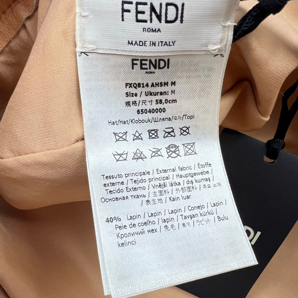 Fendi Logo Embroidered Brown Berret