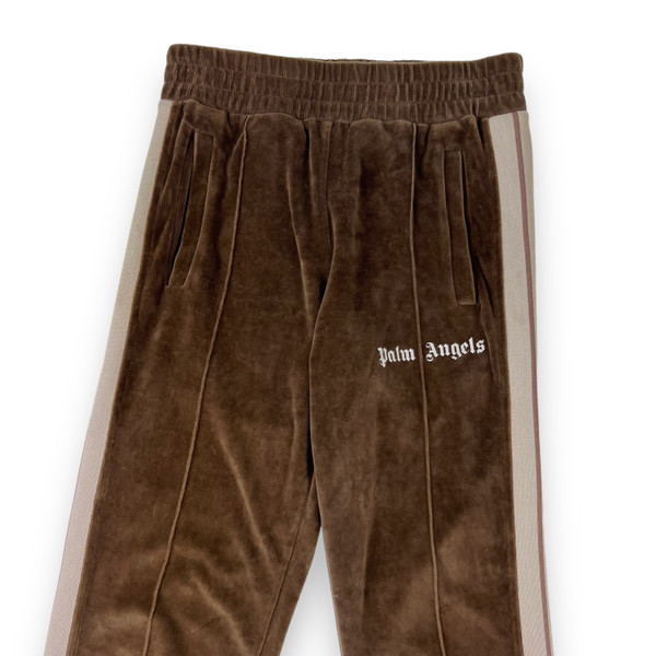 Palm Angels Dark Brown Velour Sweatpants 