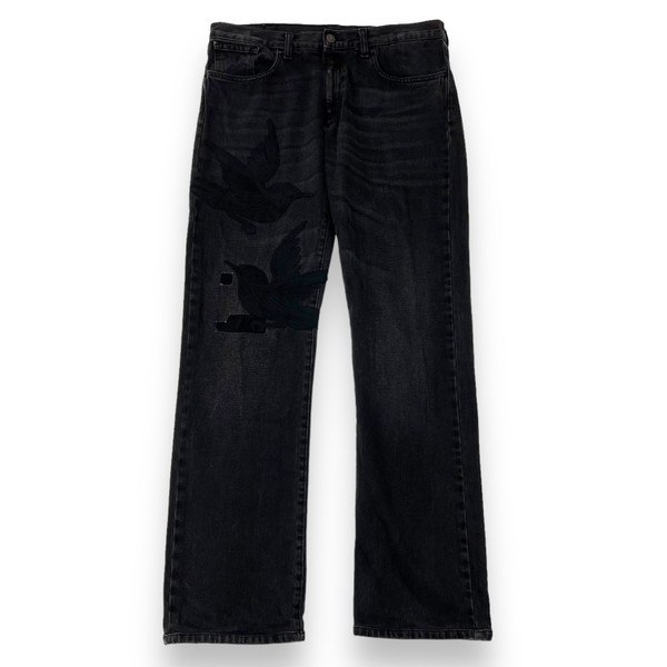 Gucci Birds Applique Black Denim Jeans