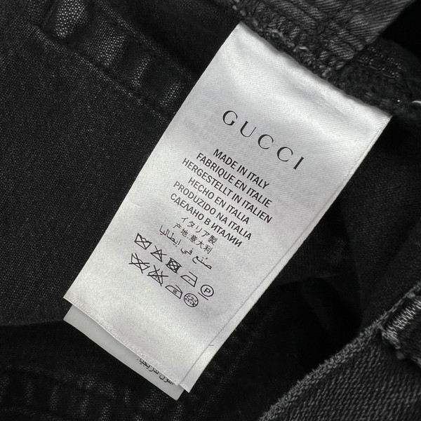 Gucci Birds Applique Black Denim Jeans