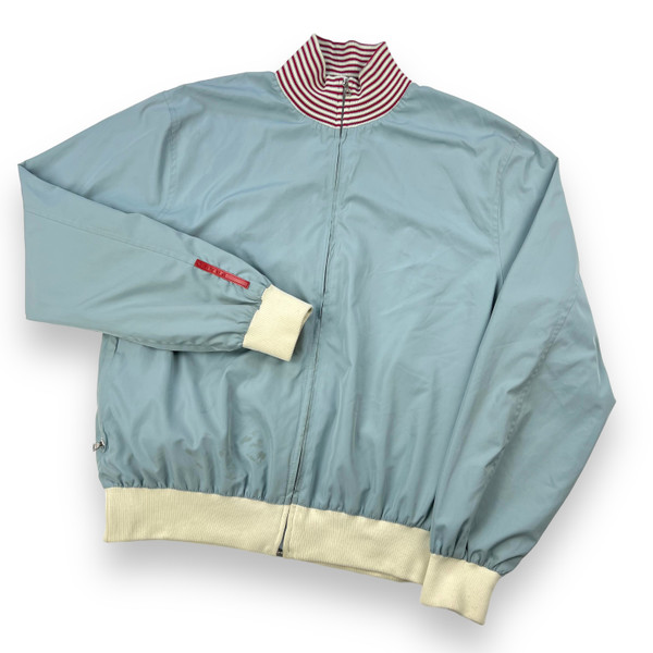 Prada Sport Dusty Blue / Striped Reversible Jacket 