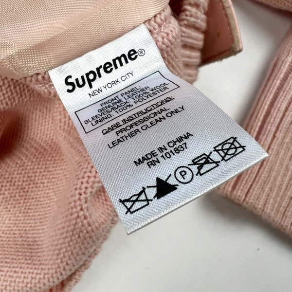 Supreme FW17 Pink Leather Knit Sweater