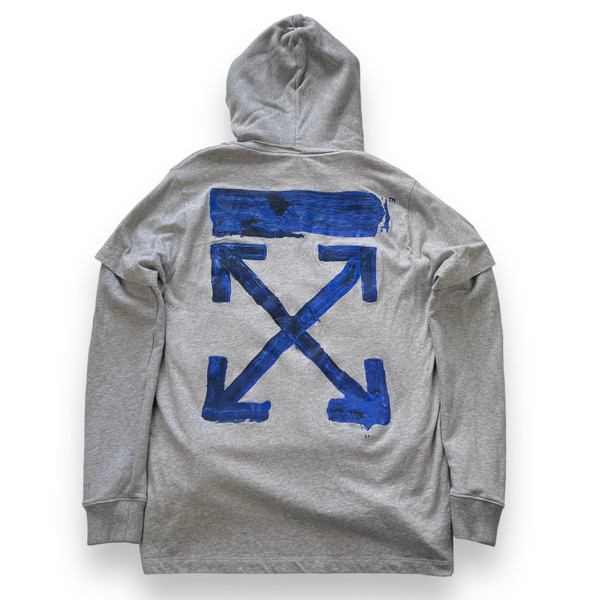 Off-White Acrylic Arrows Layered Grey Hoodie