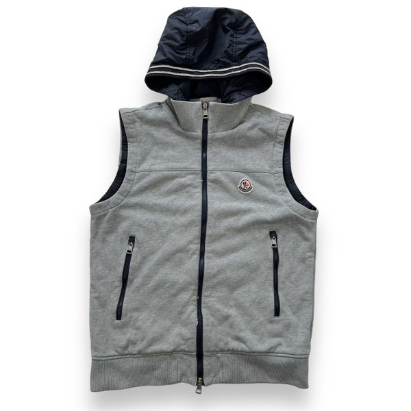 Moncler Grey Nylon Hood Gilet 