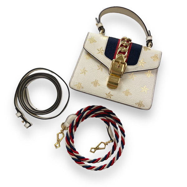 Gucci Mini Sylvie Calfskin Bee Star Bag 