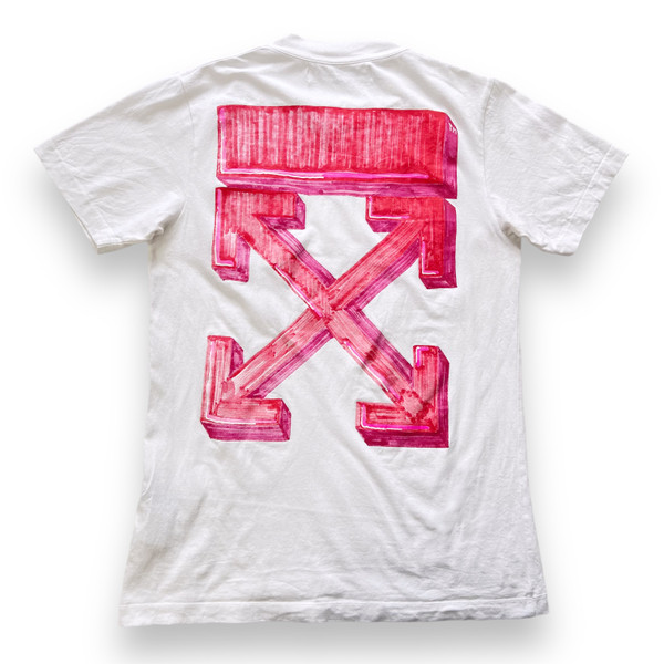 Off-White Pink Marker Arrows White T Shirt 