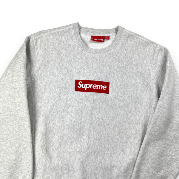 Supreme Heather Grey Box Logo Sweatshirt