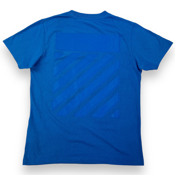 Off-White Rubber Diagonal Blue T Shirt 