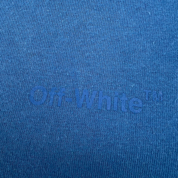 Off-White Rubber Diagonal Blue T Shirt 