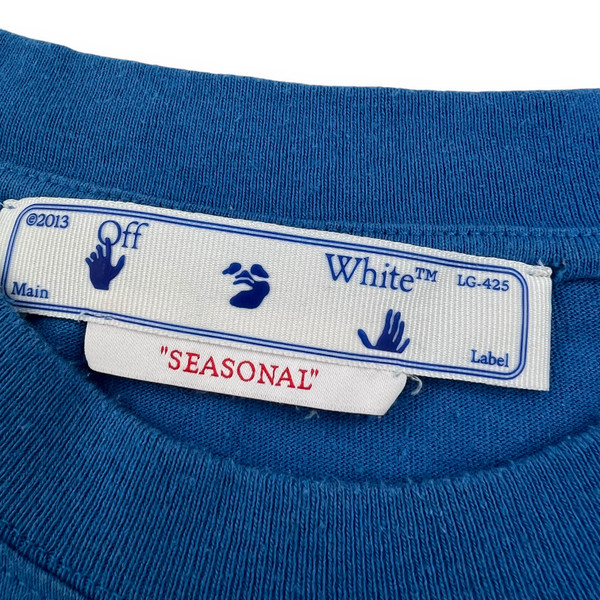 Off-White Rubber Diagonal Blue T Shirt 