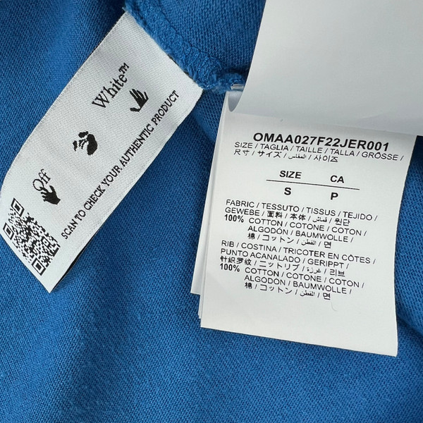 Off-White Rubber Diagonal Blue T Shirt 