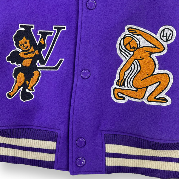 Louis Vuitton Purple Varsity Jacket Blouson