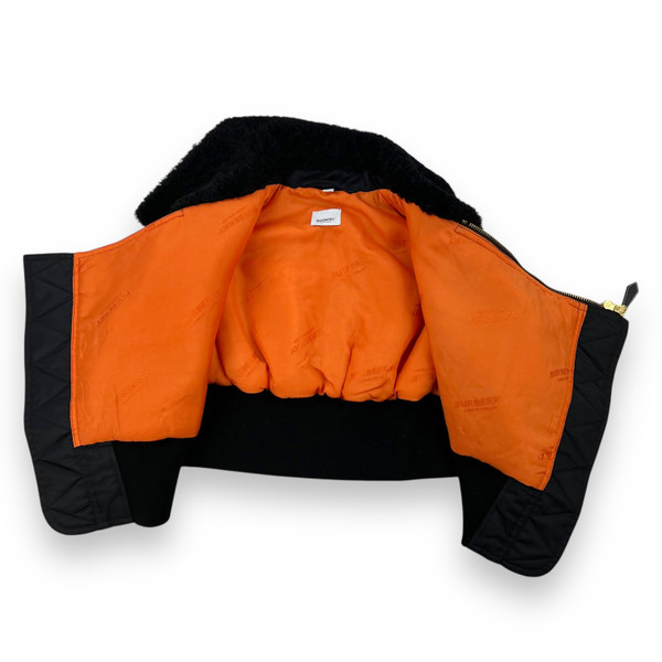 Burberry Cropped Nylon Bomber Cape Style Jacket (Sample)