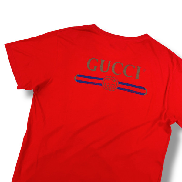 Gucci Printed Back Logo Red T Shirt