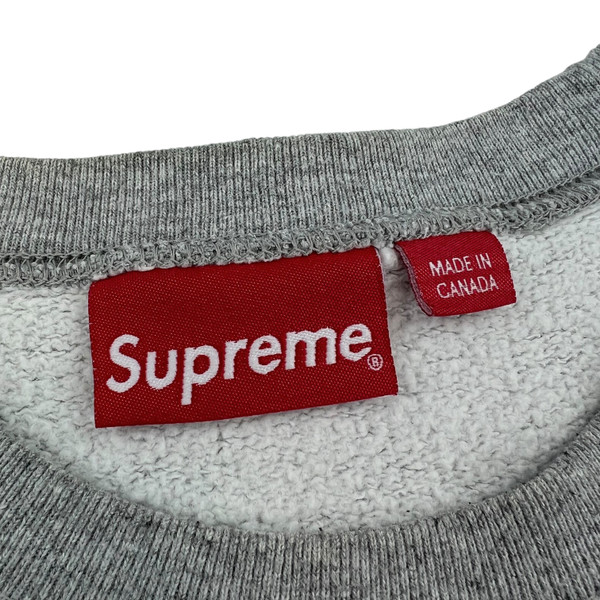 Supreme Cutout Box Logo Grey Sweatshirt 