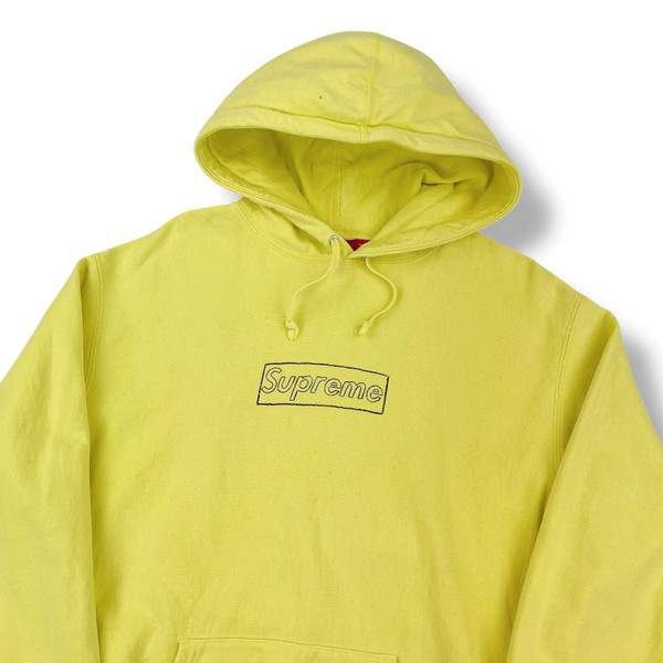 Supreme x Kaws Yellow Box Logo Hoodie 