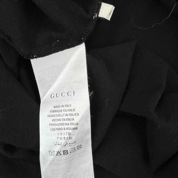 Gucci Printed Logo Distresed Black T Shirt 
