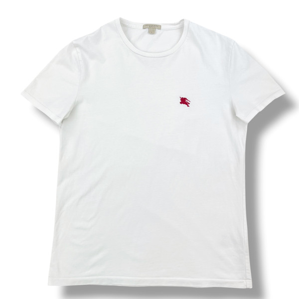 Burberry Embroidered Logo White T Shirt 