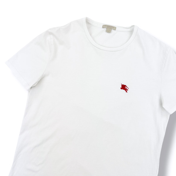 Burberry Embroidered Logo White T Shirt 