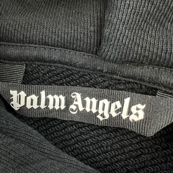 Palm Angels Curved Logo Black Hoodie 