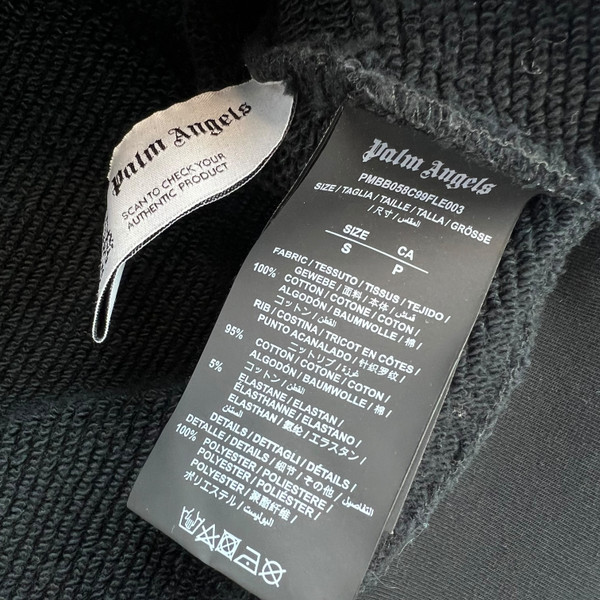 Palm Angels Curved Logo Black Hoodie 