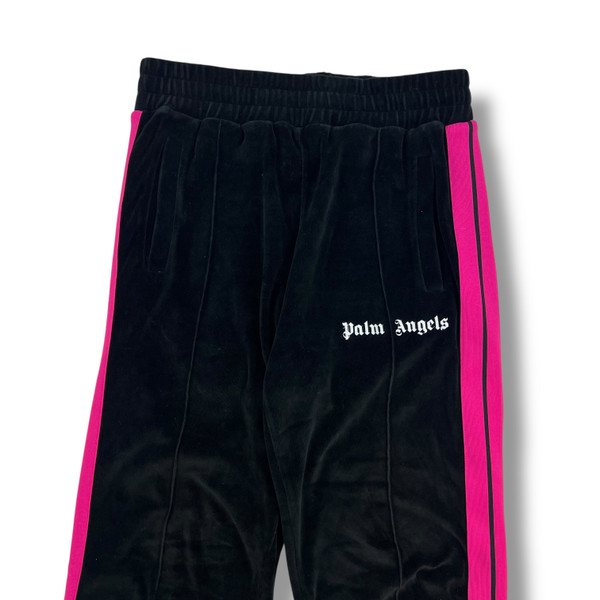 Palm Angels Black & Pink Velour Sweatpants 