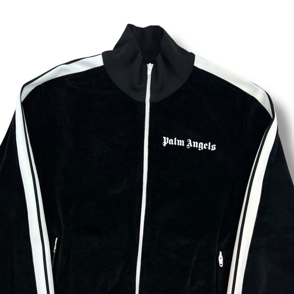 Palm Angels Black Velour Track Jacket 