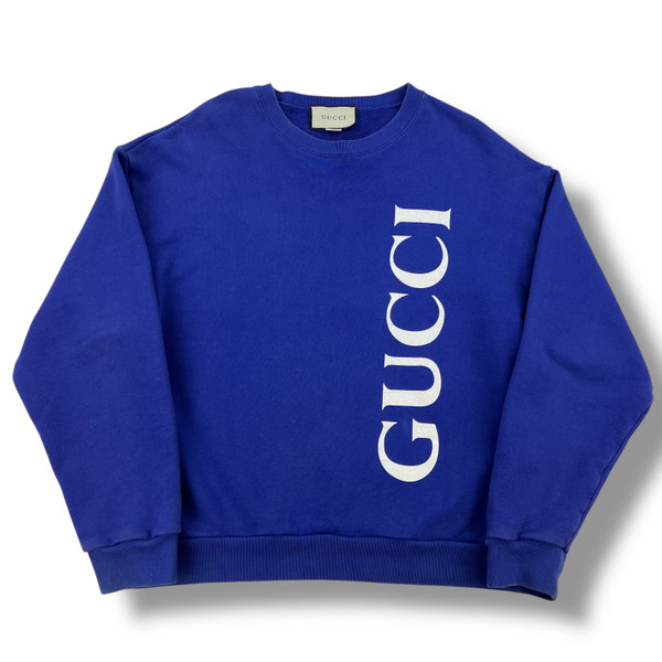 Gucci Printed Logo Blue Sweatshirt 