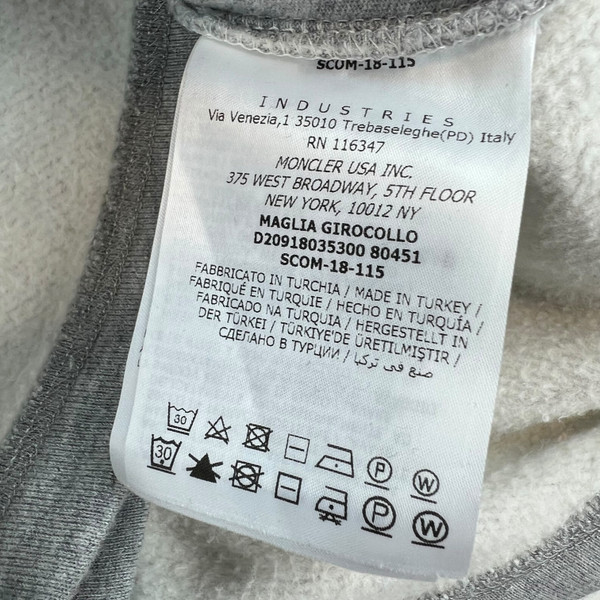 Moncler Large Patch Grey Sweatshirt 