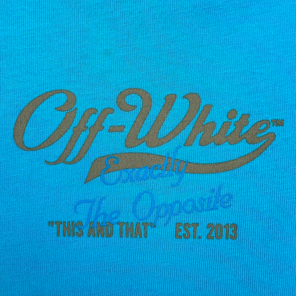 Off-White Blue Script Logo Opp Over Skate T Shirt