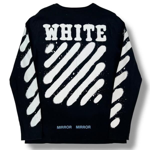 Off-White Spray Diagonal Black Long Sleeve T Shirt 