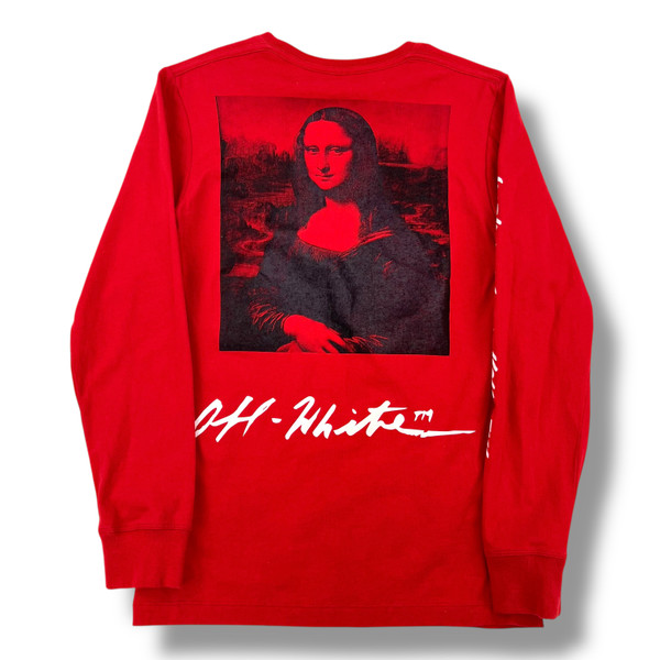 Off-White Mona Lisa Red Long Sleeve T Shirt 