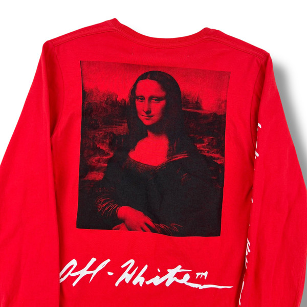 Off-White Mona Lisa Red Long Sleeve T Shirt 