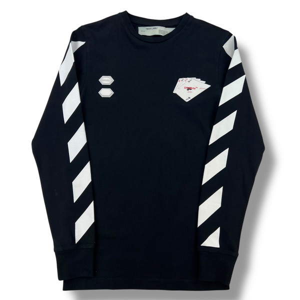 Off-White Hand Card Black Long Sleeve T Shirt 
