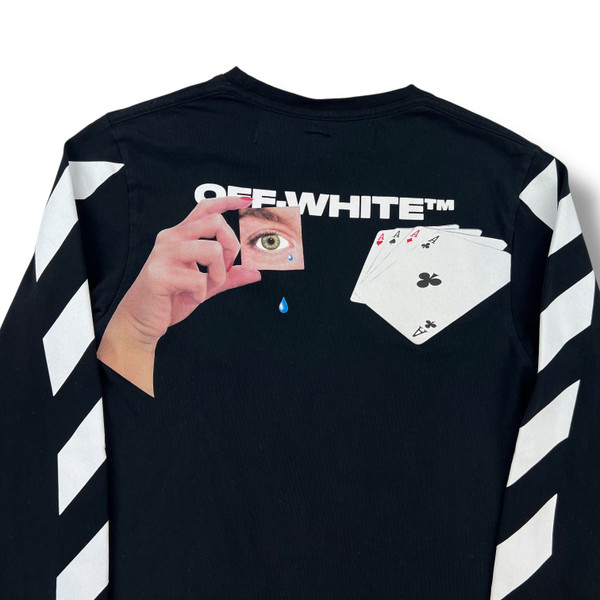 Off-White Hand Card Black Long Sleeve T Shirt 