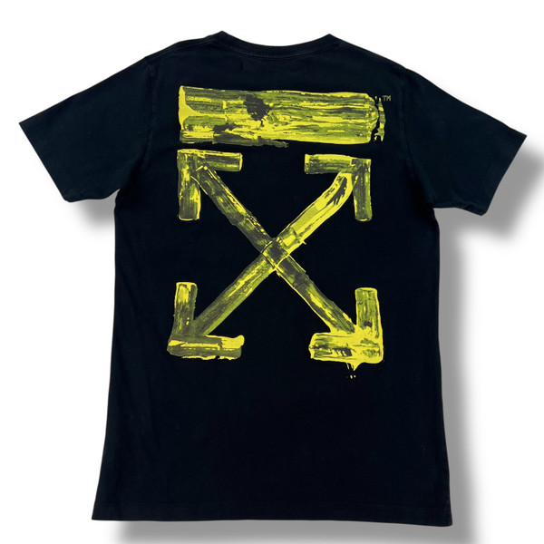 Off-White Yellow Acrylic Arrows Black T Shirt 
