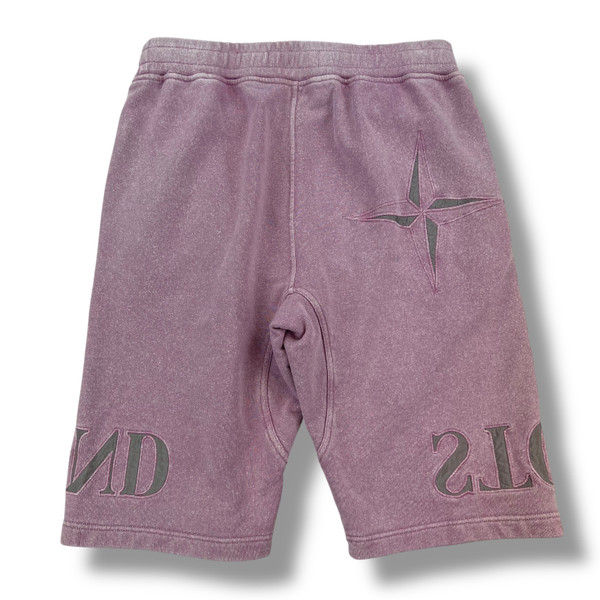 Stone Island Dusty Pink Reverse Logo Shorts 