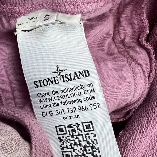 Stone Island Dusty Pink Reverse Logo Shorts 