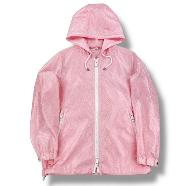 Burberry Women's Pink TB Monogram Windbreaker Jacket 