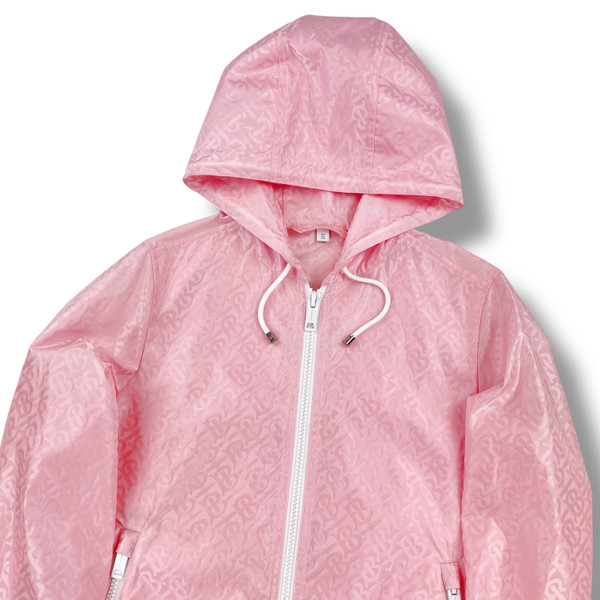 Burberry Women's Pink TB Monogram Windbreaker Jacket 