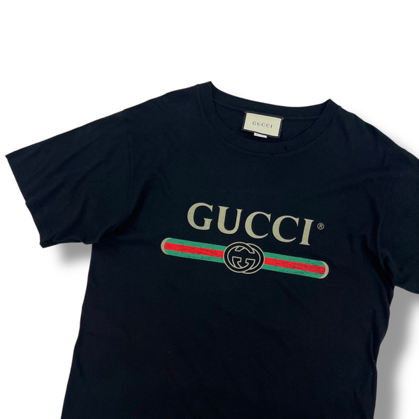 Gucci Printed Logo Black T-Shirt 