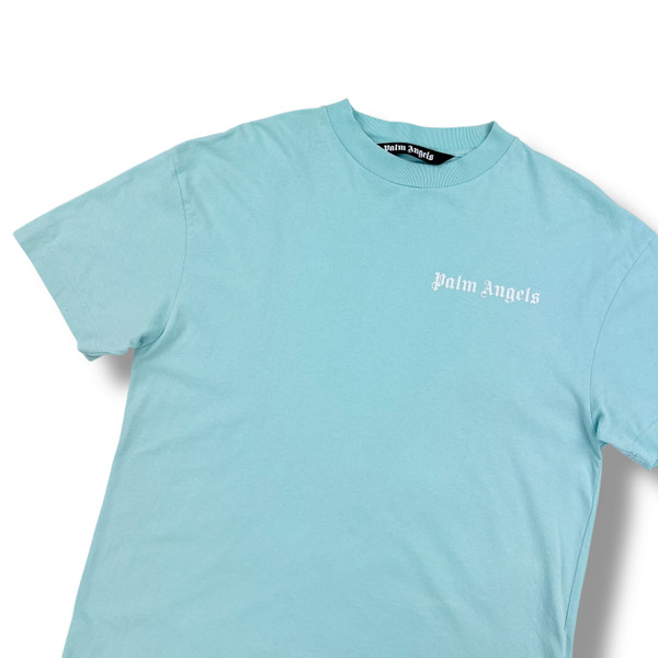 Palm Angels Baby Blue Small Logo T Shirt 