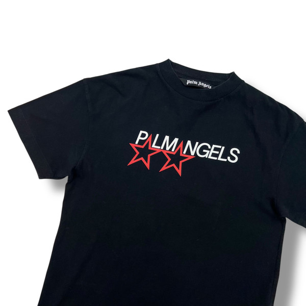 Palm Angels Star Print Black T Shirt 