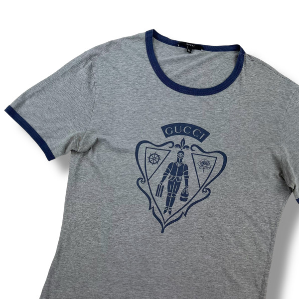 Gucci Crest Print Grey T Shirt 