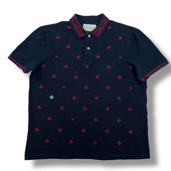 Gucci Bee Embroidered Polo Shirt 