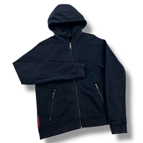 Prada Navy Nylon Hood Hoodie
