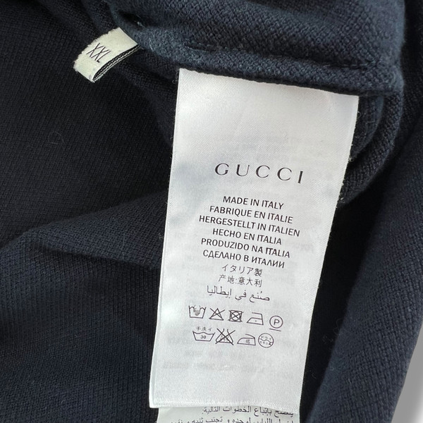 Gucci Web Collar Navy Polo Shirt